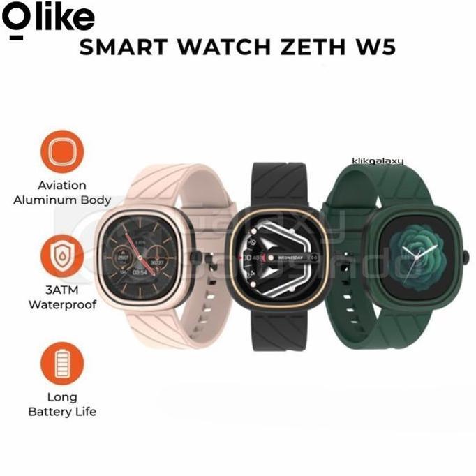 OLIKE ZETH W5 Health Monitoring Touch Screen Waterproof Smartwatch - Green Black Pink