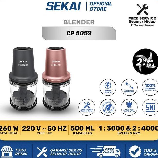 Sekai Chopper Ml 1L 2L Stainless Multifungsi Coper Daging Dan Bumbu Chopper Daging Dan Bumbu Coper B
