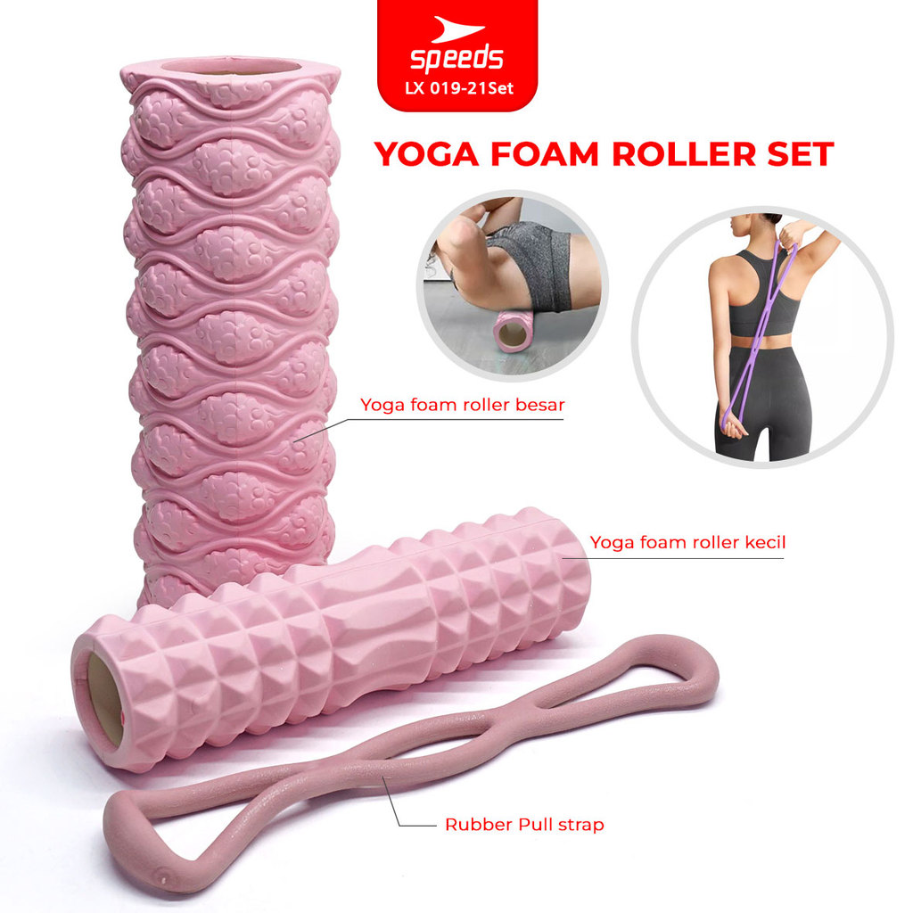SPEEDS Yoga Roller Foam Set EVA Massage Portable Pilates Fitness Gym 019-21