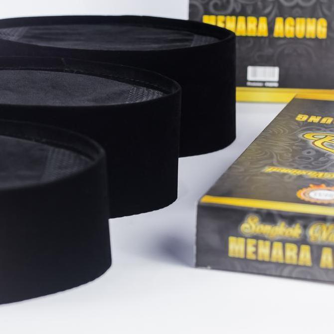 Garsi.Idoc - Peci Songkok Hitam Ac Tinggi Pendek 7,8 ,9 Cm Bahan Beludru Premium Ukuran Anak Dan Dew