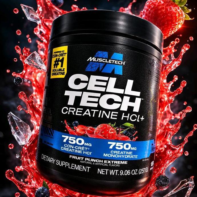 Muscletech Celltech Creatine Hcl+ 120 Serving Bpom Gain Muscle Streght Optimum Nutrition 5000 Mg Kre