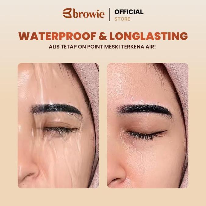 [Alis Simetris Set 3in1] Brow Tint Henna Waterproof + Pensil Alis + Cetakan Alis dan FREE CERMIN