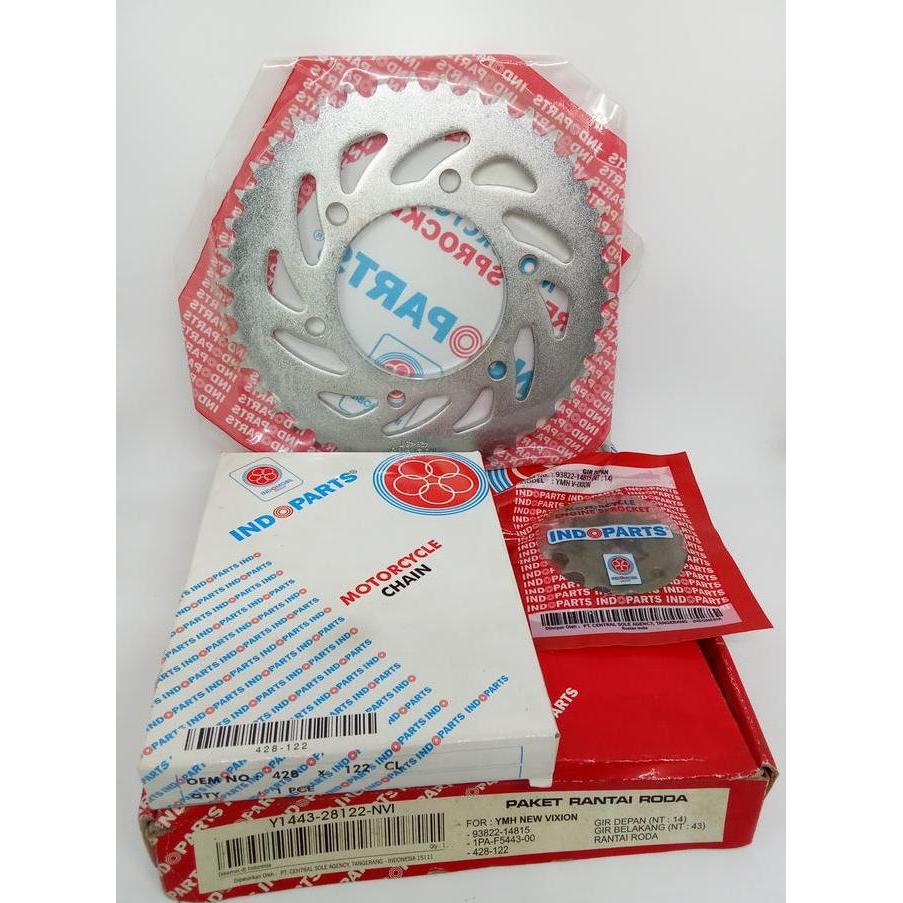 (100% Original) Indopart Gear Set Athlete 125/Blitz/Crypton Vega R/Cs1/F1 Fizr Alfa Sigma/Gl100/Jup 
