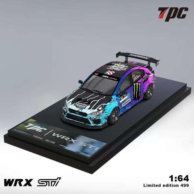 1/64 TPC SUBARU WRX STI HOONIGAN BLACK MONSTER LIVERY #43 DIECAST AS2123