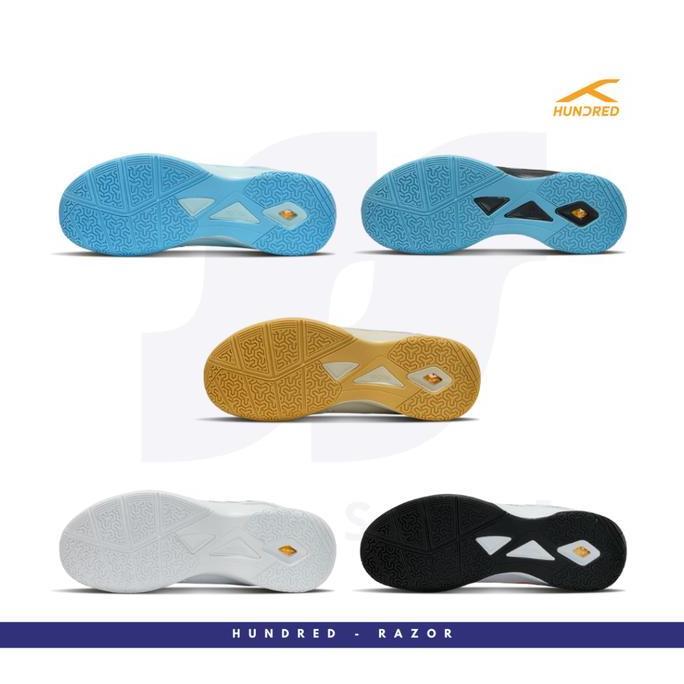 Hundred Sepatu Badminton Razor Hbfs-5M077 Original Active Grip Outsole X-Cushion Heel Pad Untuk Pema