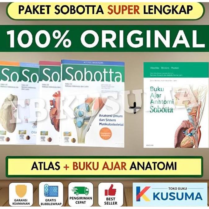 PAKET LENGKAP SOBOTTA ATLAS ANATOMI EDISI 25 + BUKU AJAR ANATOMI SOBOTTA - FREE SAMPUL - ORIGINAL