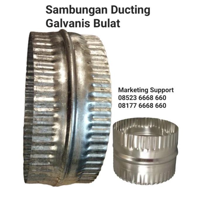 Sambungan Ducting Bulat 8" Spiral Connector Ducting Galvanis 8 Inch Baru