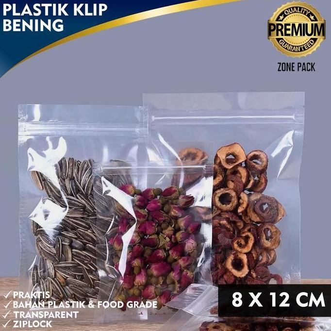 [8x12 CM} 50 PCS Plastik Klip Bening | Ziplock Flat Transparant | Platik Klip PP Bening | Plastik Kl