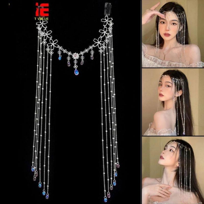 Headchain Headpiece Juntai Perak Mutiara - Aksesoris Dahi