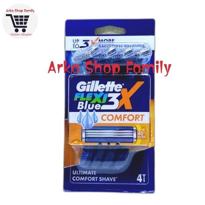 GILLETTE Blue 3 Comfort Comfortgel Isi 4 Pisau Cukur