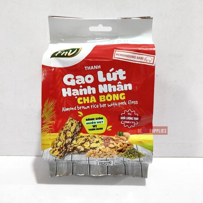FnV Brown Rice Bar Snack Vietnam 75gr isi 5 - Pork Floss / Seaweed Walnut / Chicken Breast / Boat Ca