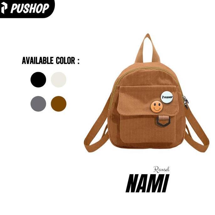 yanuarseller411 - pushop tas ransel pria wanita nami - backpack unisex mini corduroy sekolah