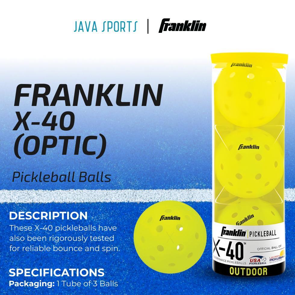 Franklin X-40 Yellow Optic Pickleball Ball 3 Pack | Bola Pickleball Franklin Sports X 40 Kuning Isi 