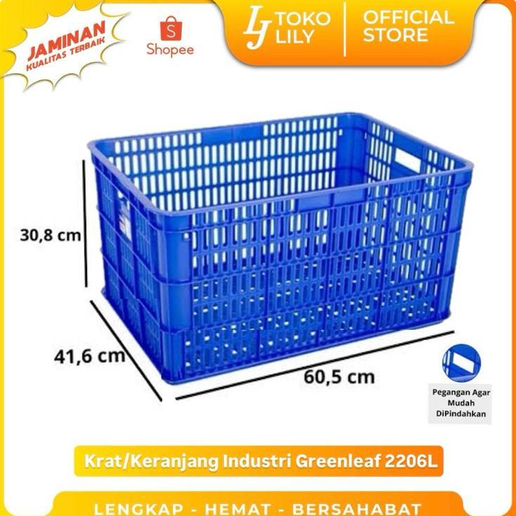 Keranjang Krat Industri Berlubang Serbaguna Greenleaf 2206L