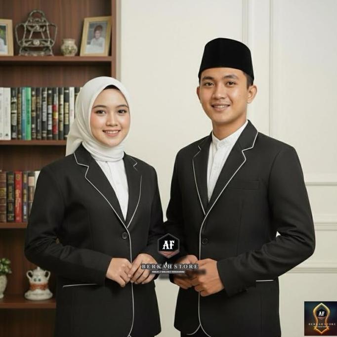 Jas Almamater Warna Hitam Lis Putih | Almamater Pondok Jas Santri Jas Almet Osis Siswa Smp Sma Almam