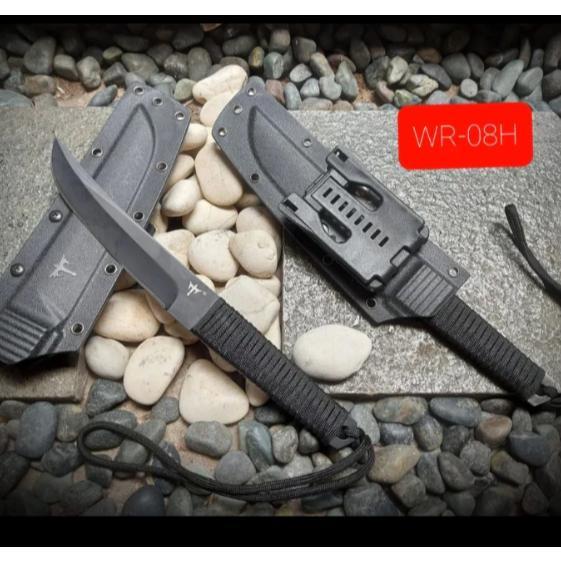Pisau Tactical Kydex Wr 08 Silver Hitam / Pisau Wr Tactical Outdoor + Holster Dan Teklock / Pisau Ca