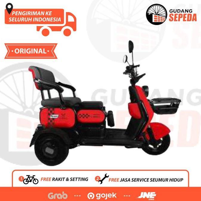 Terlaris Sepeda Motor Listrik Maleo Uwinfly Roda Tiga By U-Winfly Garansi Sni