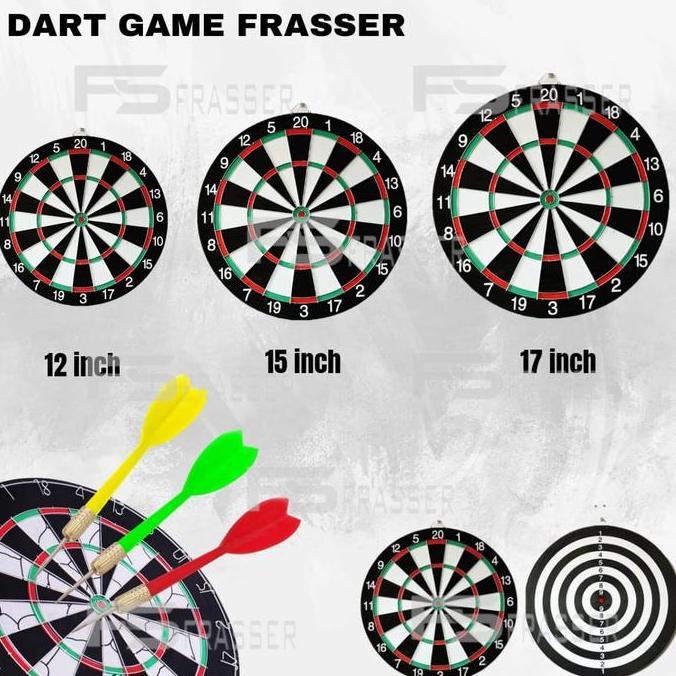 Frasser Dart Game 17 inch Papan Dart Panahan Dinding Board