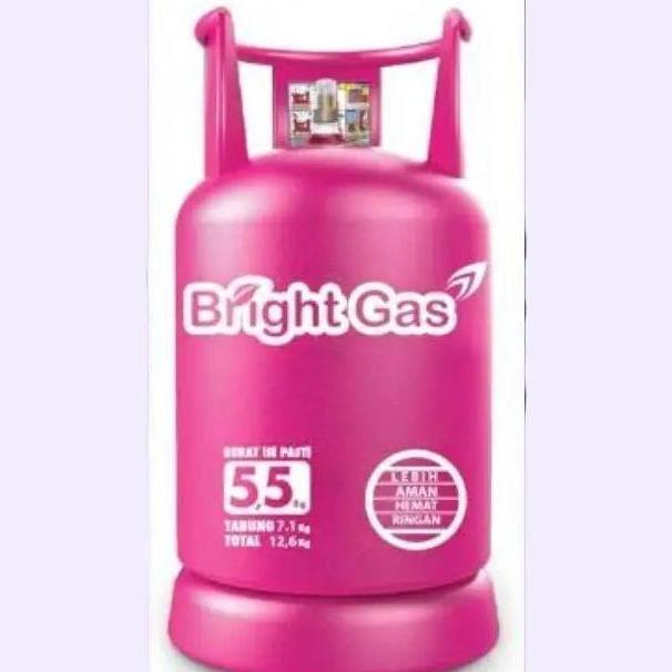 TABUNG GAS ELPIJI LPG 5,5KG - 5.5KG- 5KG PINK BRIGHT GAS(TABUNG + ISI)