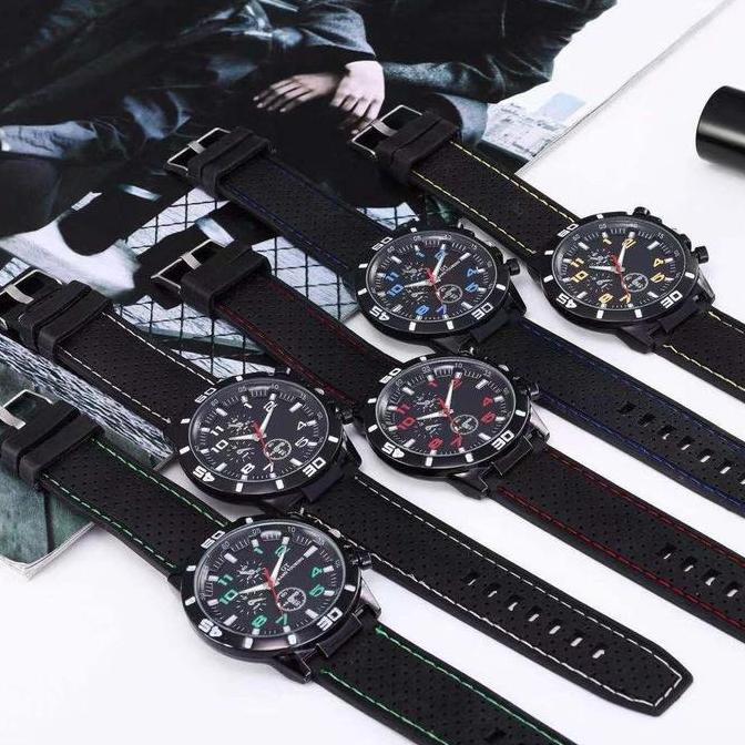KJ Jam Tangan Pria GT Sport Chrono Grand Touring Fashion Quartz Silikon Rubber Analog Watch GT002