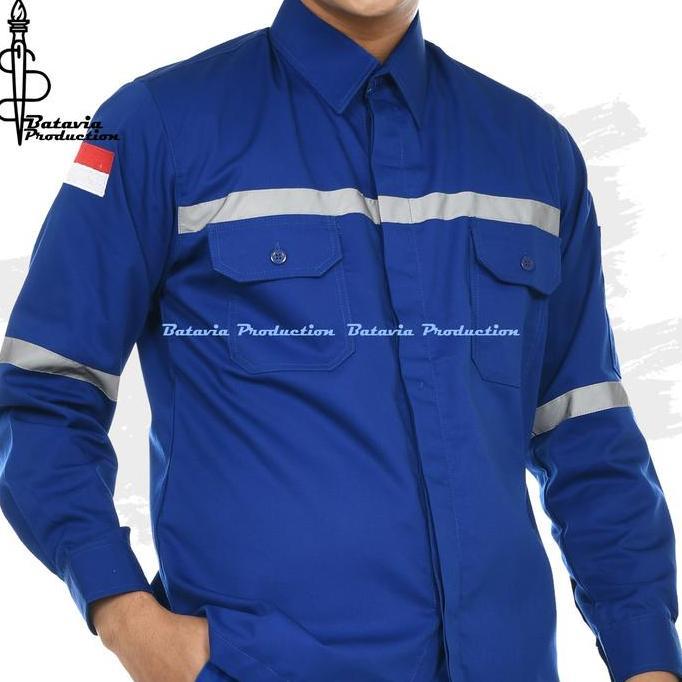 Baju Kemeja Wearpack Safety K3 Lengan Panjang - Seragam Menggunakan Scotlight Premium Cocok Untuk Ke
