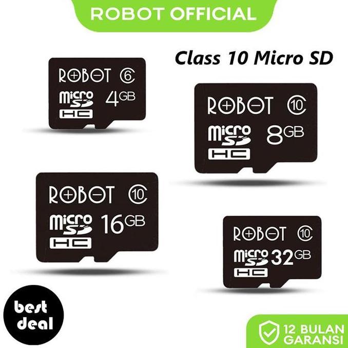 Gavanistore - ROBOT Micro SD TF 4GB / 8GB / 16GB / 32GB Memory Card Kartu Memori HP Tablet Class 10 