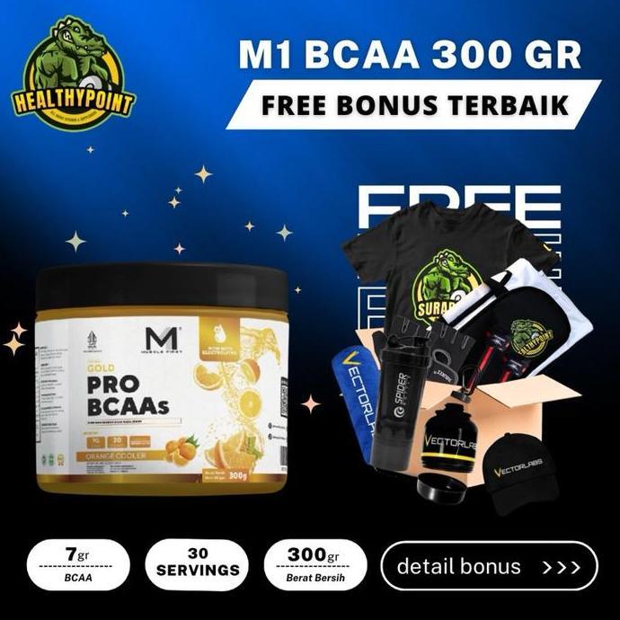Muscle First M1 Pro Bcaa 300 Gram Bpom & Halal Suplemen Fitnes Protein
