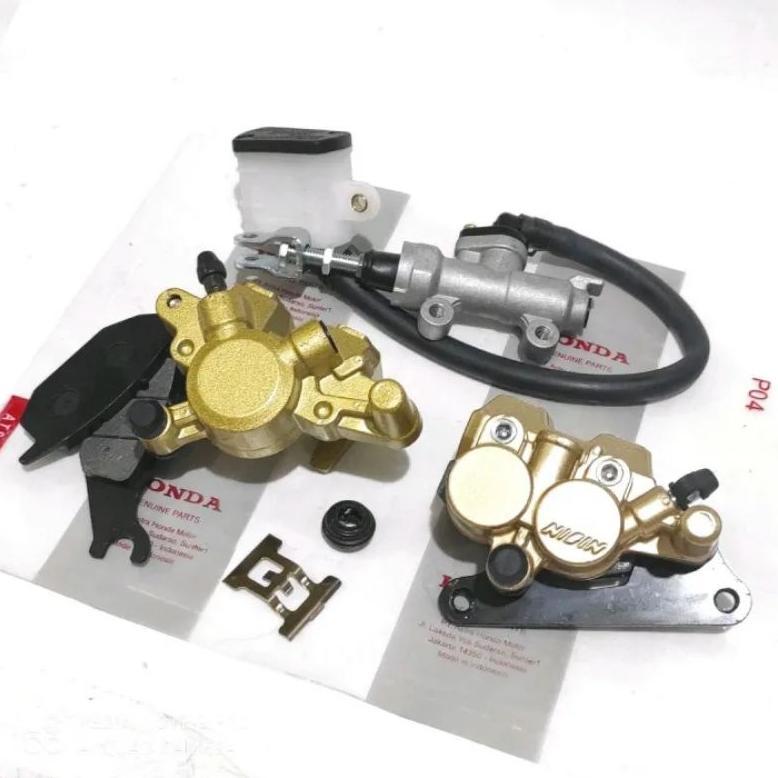 Kaliper Depan +Kaliper Belakangmaster Rem Set Belakang Supra X125, Supra X125 Fi, Supra X125 Helm In
