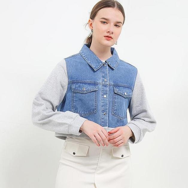 Hush Puppies Jaket Denim Wanita Pp Fansi Medium Blue (TERBAIK) (TERBARU) (TERMURAH)