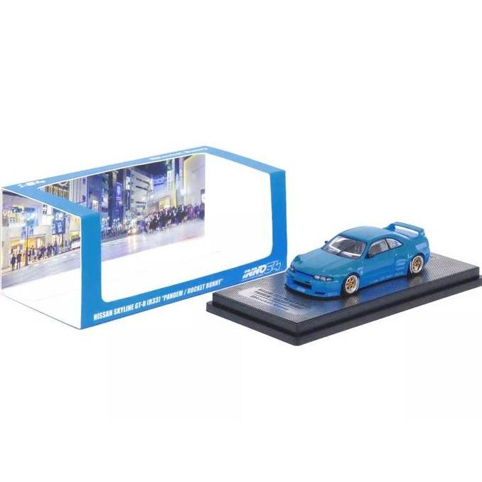 IN64-R33P-BLU Inno64 Nissan GTR R33 Pandem Rocket Bunny Blue Diecast Inno
