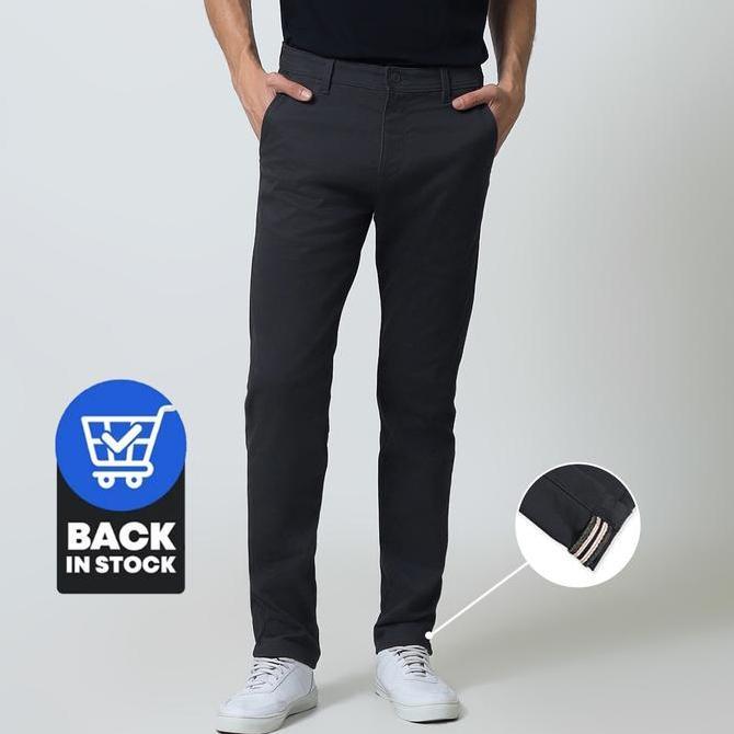FARAHAMEL12 - EDWIN JEANS - CELANA PANJANG CHINOS PRIA SLIM FIT FERANDO DARK GREY CELANA CHINO PRIA 