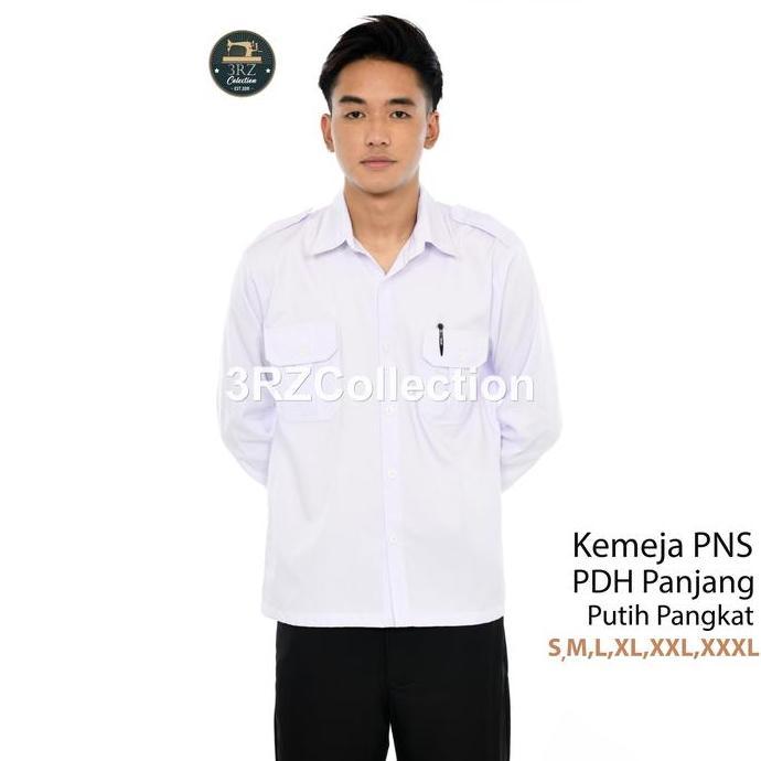 Baju Pdh Putih Kemeja Putih Lengan Panjang Baju Pdh Pns/Pemda Panjang