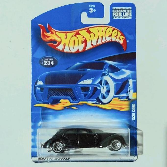 HOT WHEELS 1936 36 CORD HITAM POLOS 2001 BLUE CARD FUN99