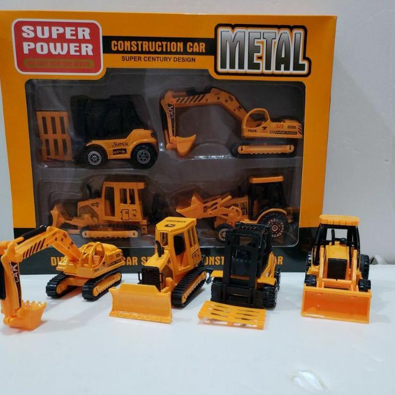 PROMO CONTRUCTION CAR METAL-MOBIL BEGO DIE CAST ALAT BERAT MAINAN ANAK DARI BESI CONSTRUCTUON TRUCK