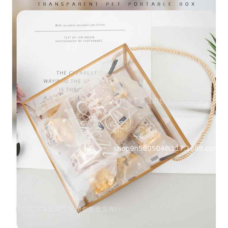 10Pcs Gift Box Hampers Mika  / Box Kotak Mika Tali / Kotak Mika Candy Cookies Box / Mika Tenteng / B