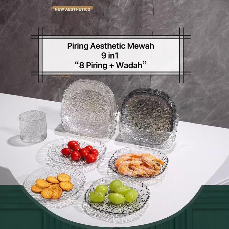9In1 Set Piring Aesthetic Piring Mewah Perlengkapan Makanan/Hampers Mewah