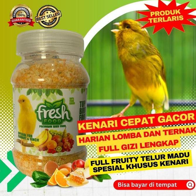 Pakan Kenari Cede Fresh Buah Buahan Bikin Gacor Harian Dan Lomba - Botol Toples Allshop