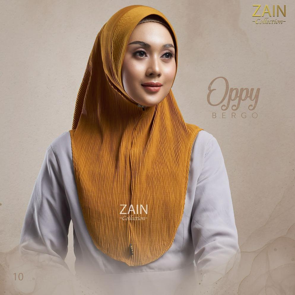 Zain Collection Kerudung Bergo Oppy Plisket Hijab Instan Pet Soft Jilbab Daily