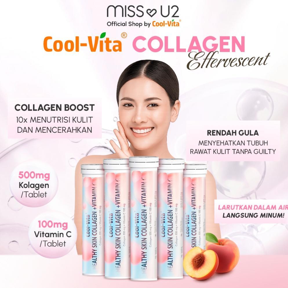 KP-M COOLVITA ORIGINAL PAKET GLOWING ALAMI COLLAGEN EFFERVESCENT PENCERAH KULIT 100 TABLET | PEMUTIH