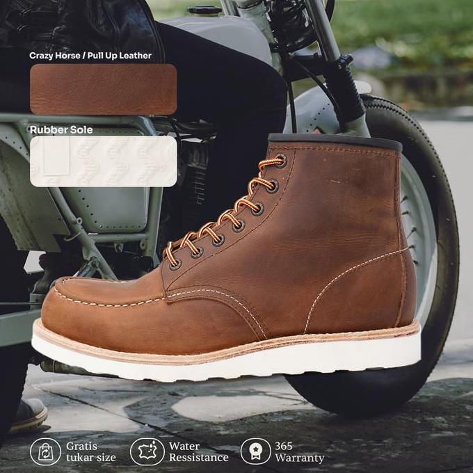 LTHRKRFT - Boots - Sepatu Boots Pria Moc Toe Boots Kulit Asli