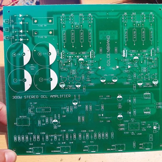 PCB POWER AMPLIFIER OCL STEREO 300 WATT DENGAN & TONE CONTROL BIFET SAF12