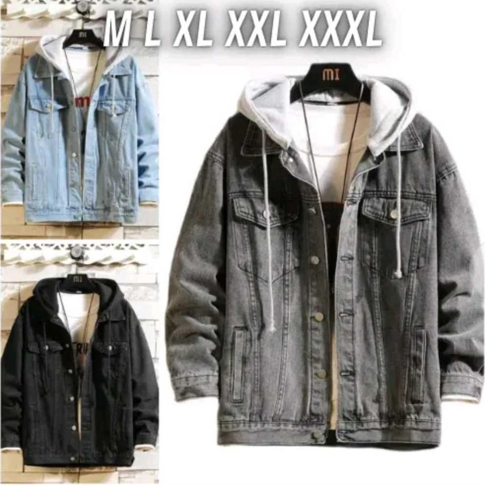 TERBARU JAKET PRIA TEBAL IMPORT JAKET JEANS HOODIE JAKET JEANS HOODIE PRIA JUMBO