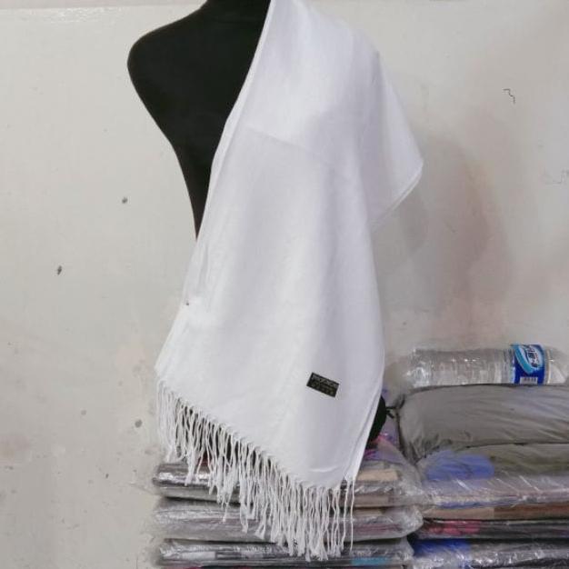 Syal//Pashmina Putih Motif Polos || Syal Polos || Scarf Putih || Selendang