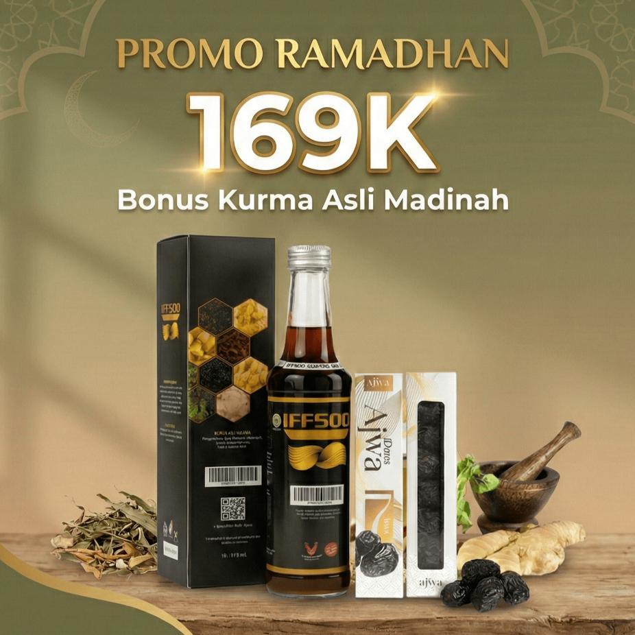 Jamu Herbal Asam Urat & Pegal Linu Iffsoo Gold - Suplemen Stamina Puasa (Free Kurma Ajwa)