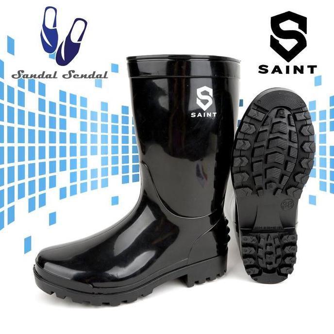 Sepatu Boot Pendek SAINT ASCO Hitam Boots Karet Lentur Anti slip & air