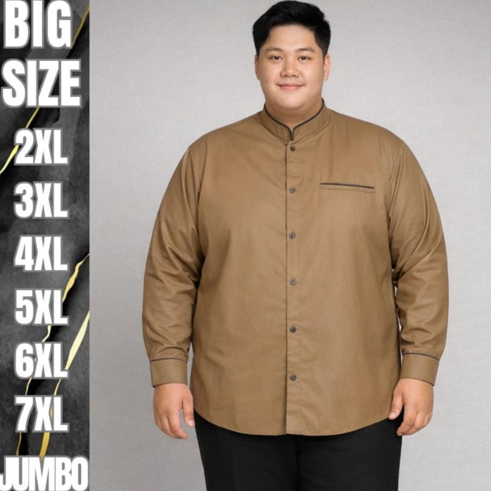 Diskon Baju Koko Jumbo 4Xl 5Xl 6Xl 7Xl Kemeja Koko Pria Lengan Panjang M L Xl