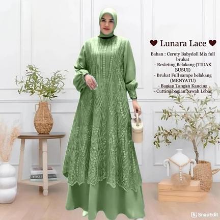 Diskon Innara Dress Baju Gamis Wanita Muslimah Terbaru Bahan Ceruty Babydoll Mix Borkat Premium Mewa