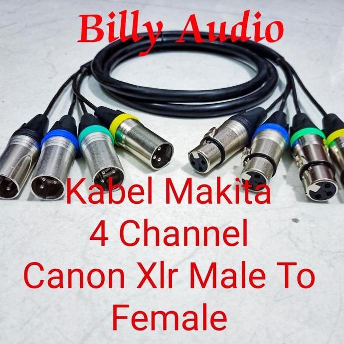 fauziakh.store / Kabel Snake 4 Channel Kabel Makita Canon XLR Male to Female Panjang Kabel 50CM - 3 