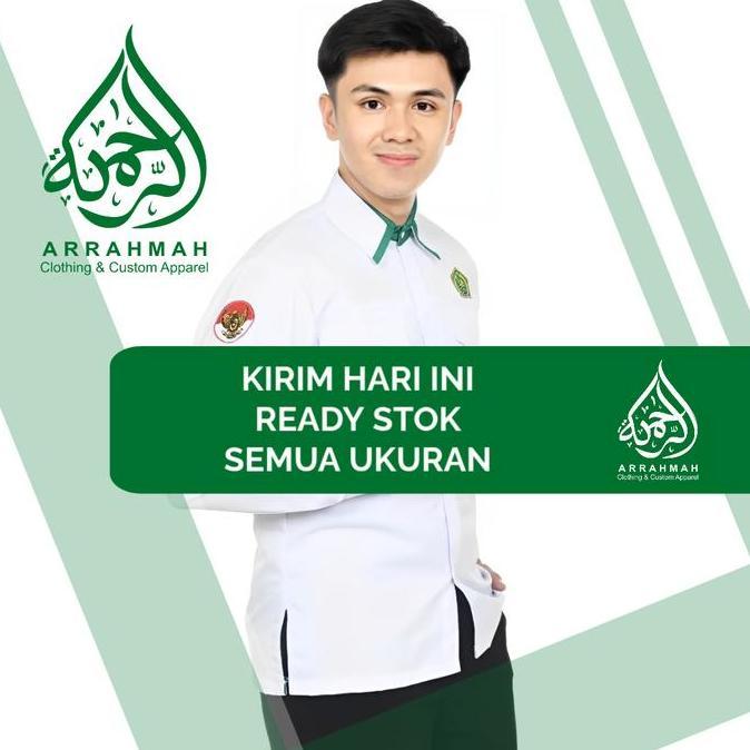 Kerah Hijau Pdh Intruksi Kemenag 2024 Terbaru Pria/Wanita Extra Bonus Pin Magnet Kopri+Kemenag+Namet