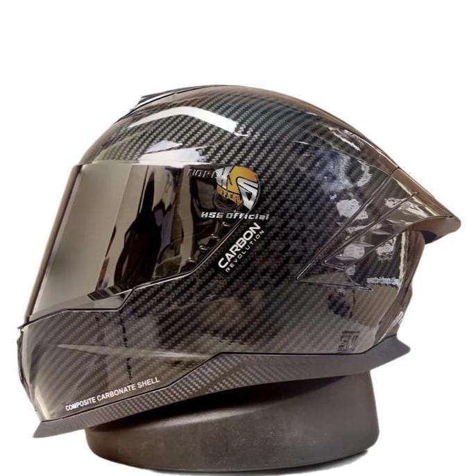 Helm VRC FULFACE LEOPARD Paket Ganteng | Hitam Dof Visor Blue / Red Gold | Helm Untuk Pria Dan Wanit